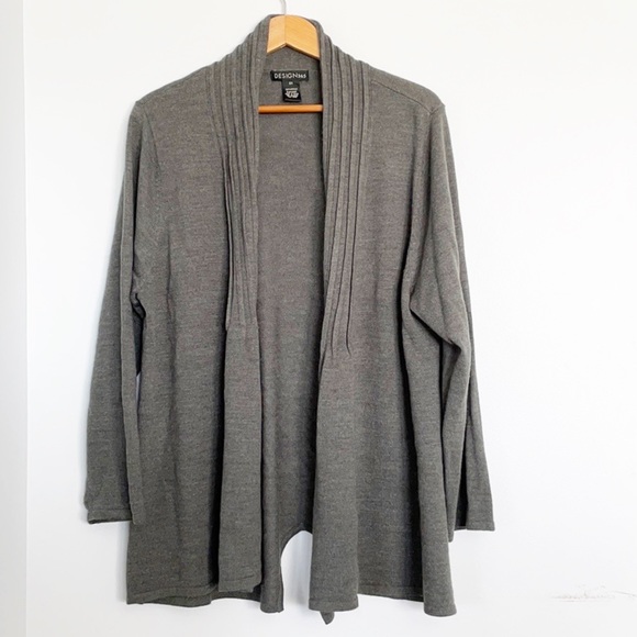 Design365 Gray Plus Size Sweater Cardigan - Picture 1 of 4